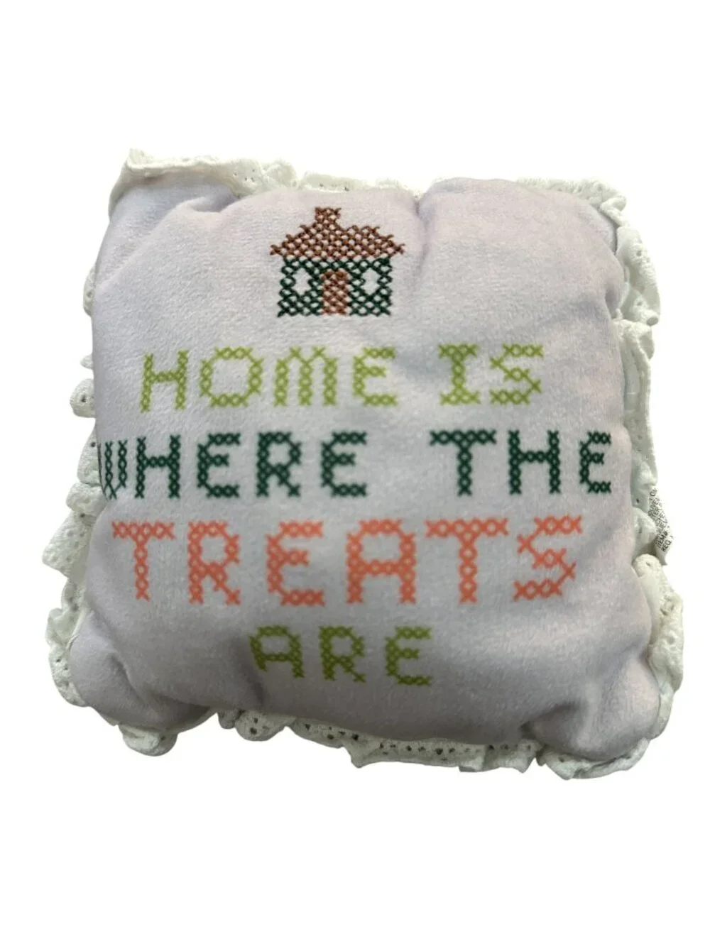 Bark Box Dog Toy Small/Medium Nana's Throw Pillow Home Is Where the Treats Are P